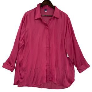 Old Navy Women's Pink Button Down Blouse - Size XL